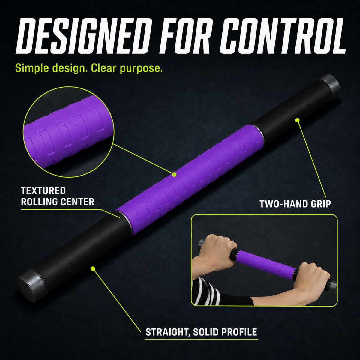 Muscle Roller Massage Stick for Legs Massager Roller-Calf Roller Deep Tissue Release Muscle Soreness, Trigger Points for Legs, Neck, Calves, Thighs, Shins, Back