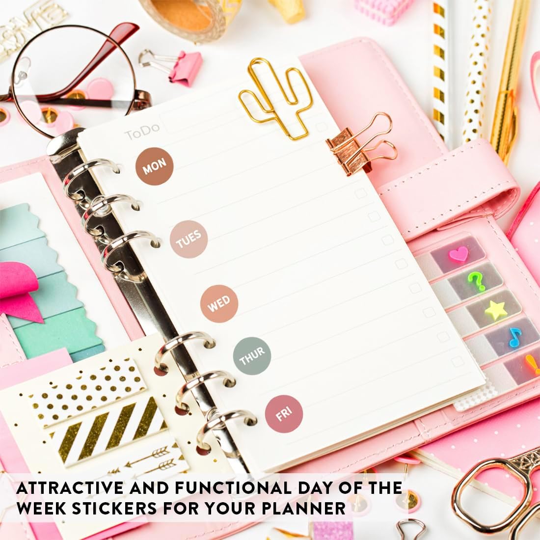Andaz Press Colorful 7 Days of Week Stickers, Day Week Calendar Stickers for Adults Planner Day Dots Food Labels for Food Containers Date Calendar Planner Stickers Week Day Sticker Labels, 480-Pack