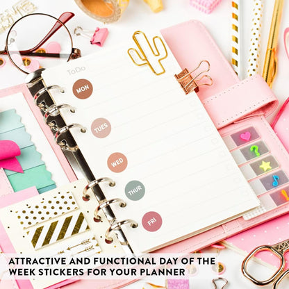 Andaz Press Colorful 7 Days of Week Stickers, Day Week Calendar Stickers for Adults Planner Day Dots Food Labels for Food Containers Date Calendar Planner Stickers Week Day Sticker Labels, 480-Pack