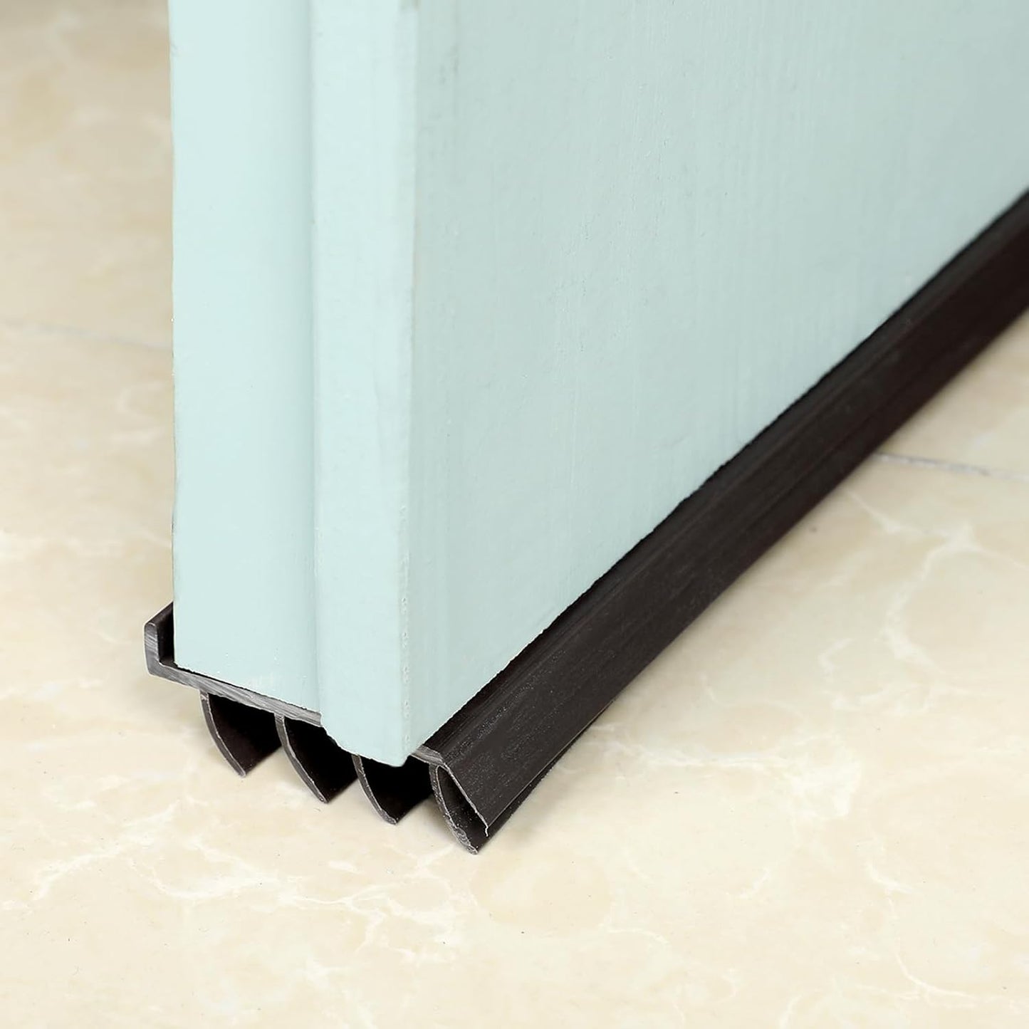 2 Pcs 3 Feet Brown Vinyl Door Bottom Adjustable Weatherstrip Door Bottom with Drip Cap Weatherproof Under Doors Seal for Gaps from 1/4'' to 9/16'' for 1 3/4'' to 2'' Thick Doors