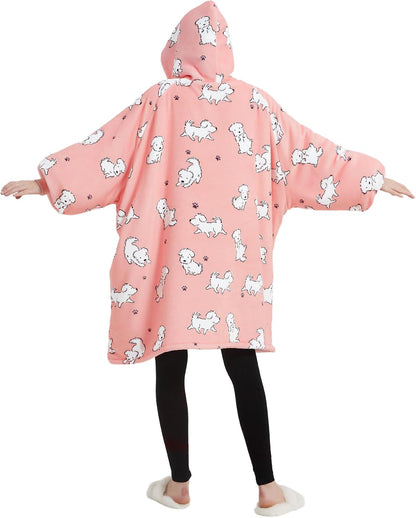 Wearable Blanket Hoodie for Adults With Pocket Strawberry Hoodie | Sherpa, Fuzzy Blanket Hoodie, Oversized Sweatshirt Blanket, Kangaroo Pouch, Cute Birthday Gifts for Sister, Cute Stuff