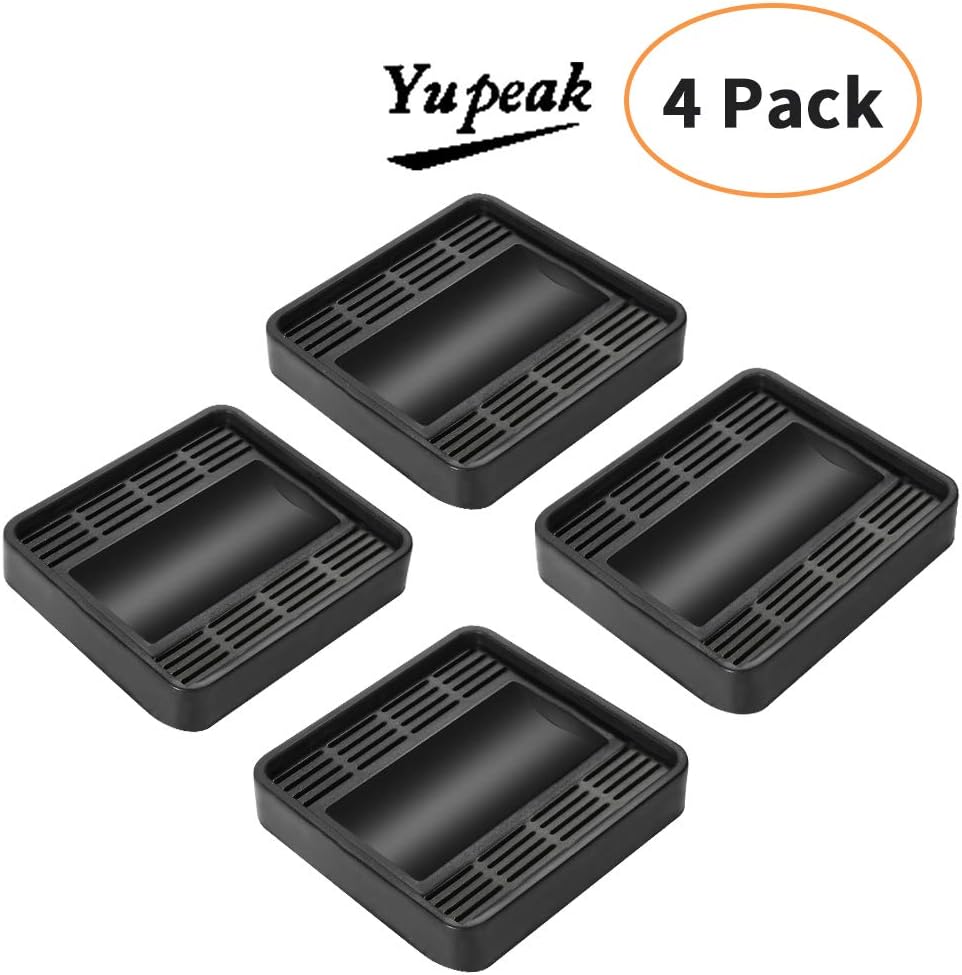 Furniture Wheel Caster Cups/Floor Protectors, Silicone Non-Slip Caster Cups is Deal for Furniture Small Wheels/Furniture Leg and Prevents Scratches 1.75x1.75(4PACK(Black)