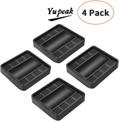 Furniture Wheel Caster Cups/Floor Protectors, Silicone Non-Slip Caster Cups is Deal for Furniture Small Wheels/Furniture Leg and Prevents Scratches 1.75x1.75(4PACK(Black)