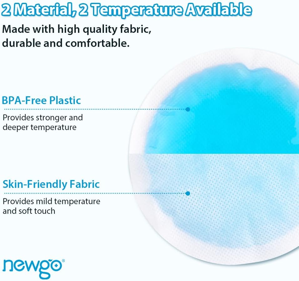 NEWGO Small Ice Packs for Injuries Reusable with Cloth Backing, 6 Packs | FSA Eligible, Round Hot and Cold Gel Pack, Flexible Cold Pack for Face, Toothache, Eyes Pain Relief