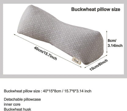 Buckwheat Pillow, Cooling Cervical Neck Support pillow ,Adjustable Bolster Buckwheat Roll Pillow Neck Pain Relief for Back and Side Sleepers Round Neck Pillows For Sleeping 6*15 inch (Green)