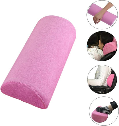 Memory Foam Bolster Pillow with Removable Cover for Neck Leg Back Lumbar Spine Knee Pain Relief Pillow Lumbar Support Multi-use for Bed, Sleeping (Pink)