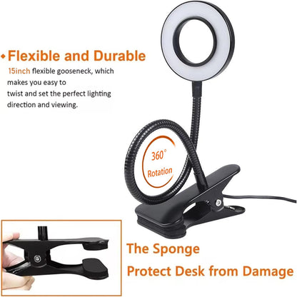 Brokimis Clip on Light LED Reading Book Study Eye Protection Desk Lamp