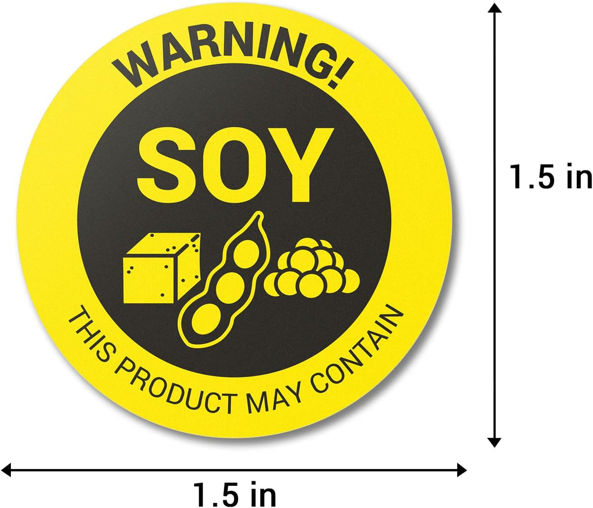 Sesame Seeds Allergy Warning Stickers, 1.5 Inch Round, 300 Labels