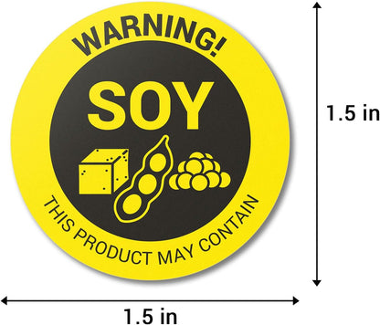 Sesame Seeds Allergy Warning Stickers, 1.5 Inch Round, 300 Labels