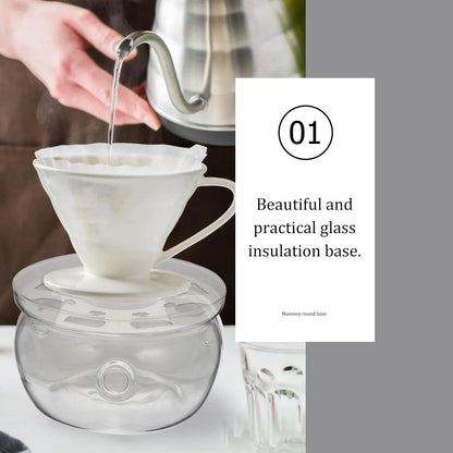Round Glass Teapot Warmer Base with Multiple Ventilation for Heat Dissipation Practical Tea Stove and Food Heater Accessory White Insulation Stand for Teapot Heating