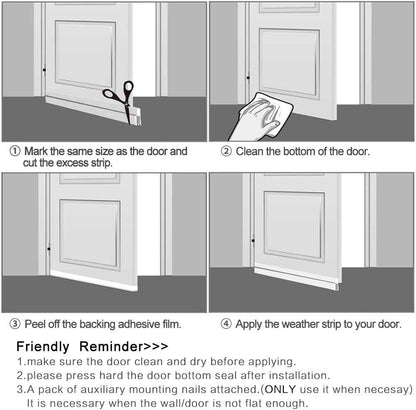 Huge Gap Door Draft Stopper,3.4" W x 39" L Widened Rubber Door Sweep, Black | Designed for Large Gaps - Self-Adhesive Weather Seal Blocks Drafts, Dust, Noise & Bugs, Works on Interior & Exterior Doors