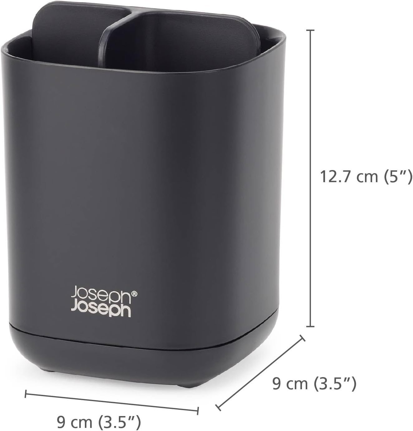 Joseph Joseph Easy-Store - Compact Toothbrush Holder Caddy Bathroom Storage , Grey/White, Regular