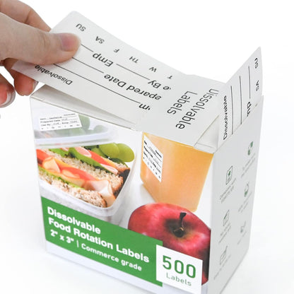 L LIKED 250 Dissolvable Labels 2"x 2" Use By Food Rotation Storage Label