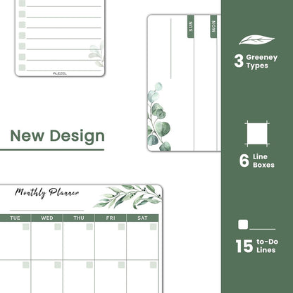 ALEZEL Magnetic Dry Erase Calendar for Refrigerator, Fridge Calendar Set | Includes Vertical Magnetic Monthly Planner Whiteboard & Weekly Dry Erase Board, List Board, 4 Markers + Eraser