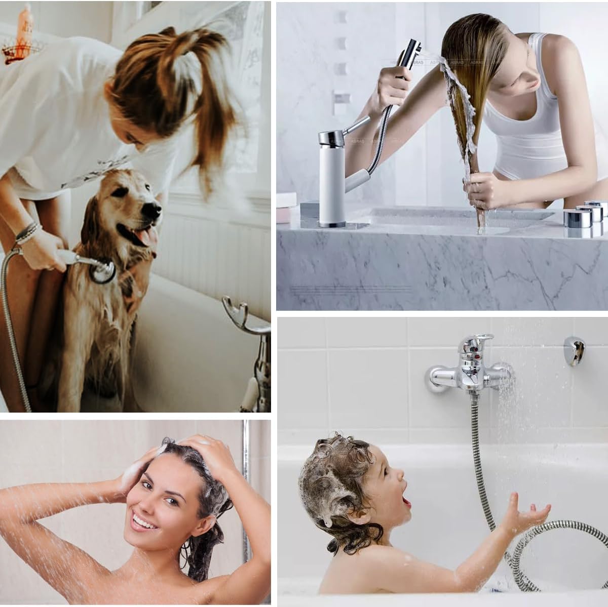Seatery 2PCS Shower Drain Hair Catcher, Shower Drain Strainer, Stainless Steel with Silicone Edging, 4.75 Inch Diameter