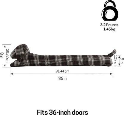 SWISSELITE 36 Inch Under Door Stopper, Decorative Door Noise Blocker | Weighted 3.2 Pounds Animal Air Draft Stopper Soundproof Energy Saver for Door & Window
