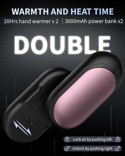 Hand Warmers Rechargeable, KNIFOD 2 Pack 6000mAh Portable Electric Handwarmers, Reusable USB Pocket Heater Great for Raynauds, Hunting, Golf, Camping, Christmas Outdoor, Women Mens Warm Gifts