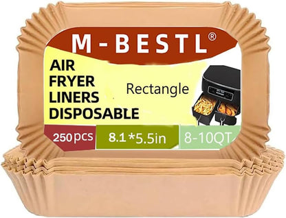 7.5 Inch Air Fryer Parchment Paper Liners Square,150 Pcs Non-stick &Oil-proof Air Fryer Liners Disposable for 2-5 QT Frying,Baking,Roast