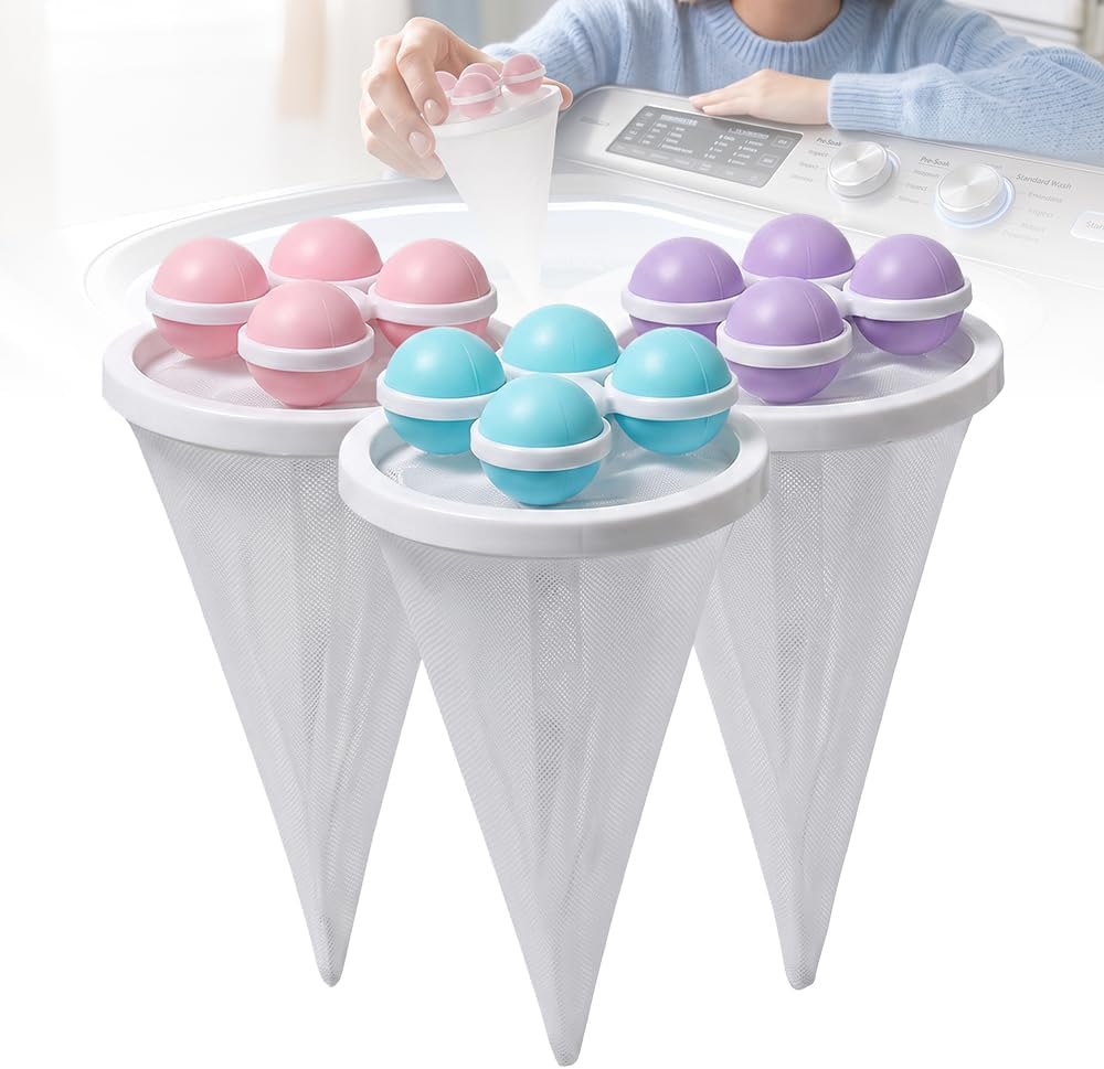 3PCS Washing Machine Hair Filter Mesh Bags, Floating Washing Machine Filter Bags, Reusable Lint Catcher for Washing Machine, Washing Machine Lint Catcher for Laundry