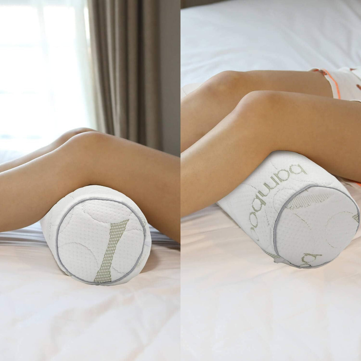 Kingnex Cylinder Bolster Roll Pillow for Sleeping on Back or Side 18x6