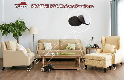 Felt Furniture Pads -56 Pcs(1+2)” Premium Felt Pads for Chair Legs Furniture, Floor Protectors for Hardwood Floors,Brown