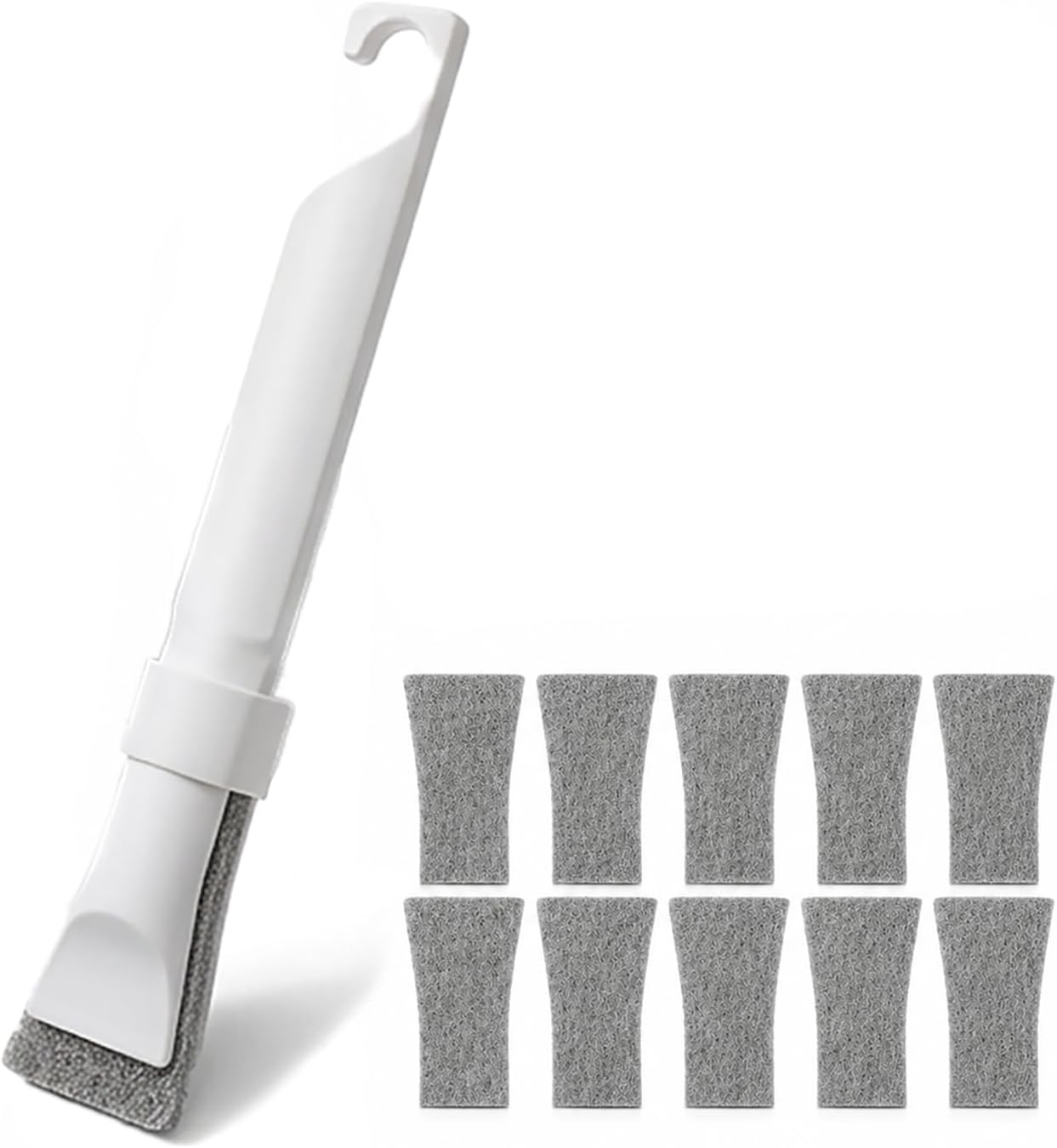Home Detail Cleaning Kit, Crevice Cleaning Brush, 5-in-1 Detail Duster, Replacement Pads, Microfiber Sleeves and Storage Bag for Window Tracks, Air Vents, Kitchen and Bathroom