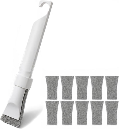 Home Detail Cleaning Kit, Crevice Cleaning Brush, 5-in-1 Detail Duster, Replacement Pads, Microfiber Sleeves and Storage Bag for Window Tracks, Air Vents, Kitchen and Bathroom