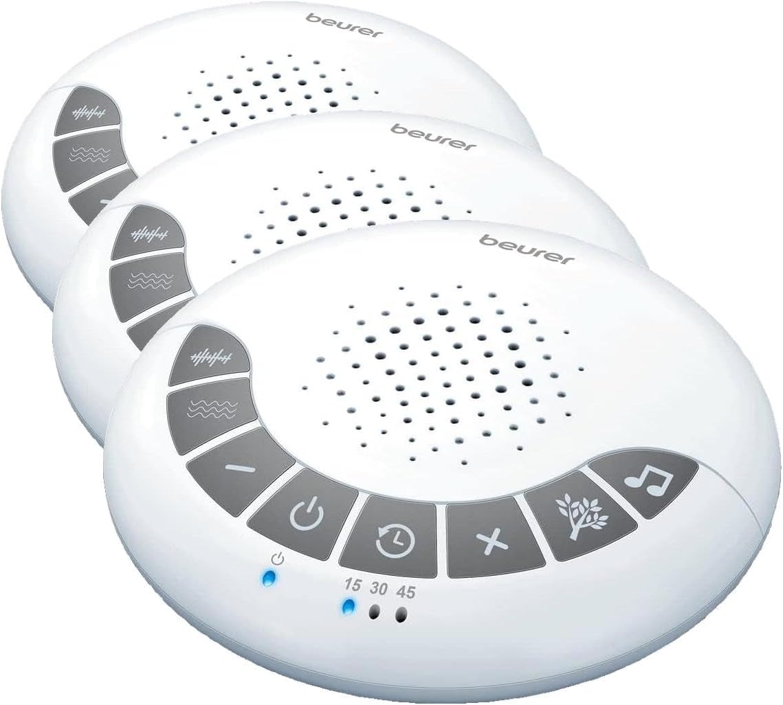 Beurer White Noise Machine with 4 Soothing Sounds | Sound Machine with Auto Shut-Off Sleep Timer | Portable White Noise Machine for Adults, Kids & Babies | Dreamsound Sleep Machine, SL15