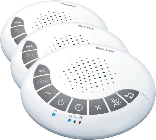 Beurer White Noise Machine with 4 Soothing Sounds | Sound Machine with Auto Shut-Off Sleep Timer | Portable White Noise Machine for Adults, Kids & Babies | Dreamsound Sleep Machine, SL15