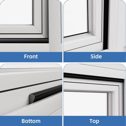 Kneelisa Wedge-Shape Window Weather Stripping Door Frame Seal 118” White | Upgrade Black Foam,Soundproofing,Draft Stopper,Winter Insulation,Noise Blocker, Gap Filler for Exterior Front Door Side