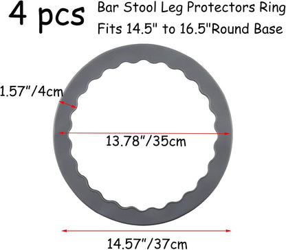Semetall 1.5 Inch Rubber Caster Cups 8 Pack Black | Non Slip Furniture Coasters Floor Protectors for Bed Couch Table Chair