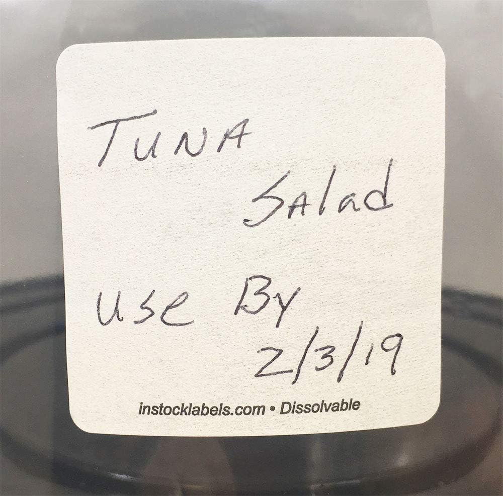 Dissolvable Blank Shelf Life Labels for Food Rotation Prep 2 x 2 Inch 500 Adhesive Stickers