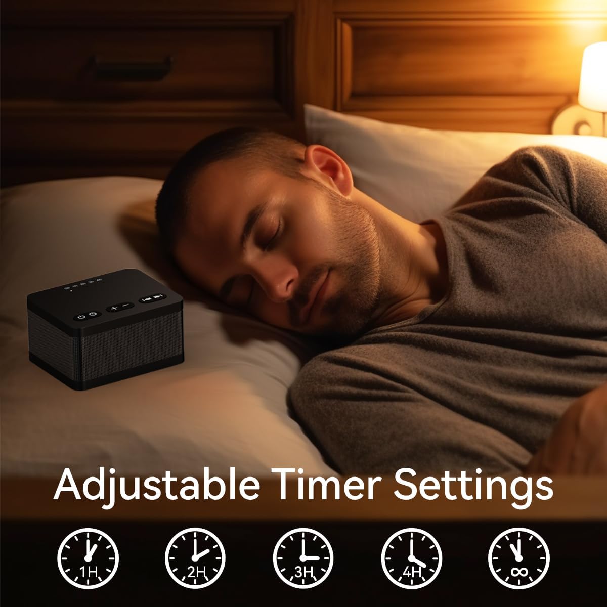Sound Machine White Noise Machine with 30 Natural Soothing Sounds 32 Levels Volume 5 Timers Memory Function Effectively Blocks Noise Ideal Sleep Machine Brown Noise for Baby Kids Adults Home (Black)