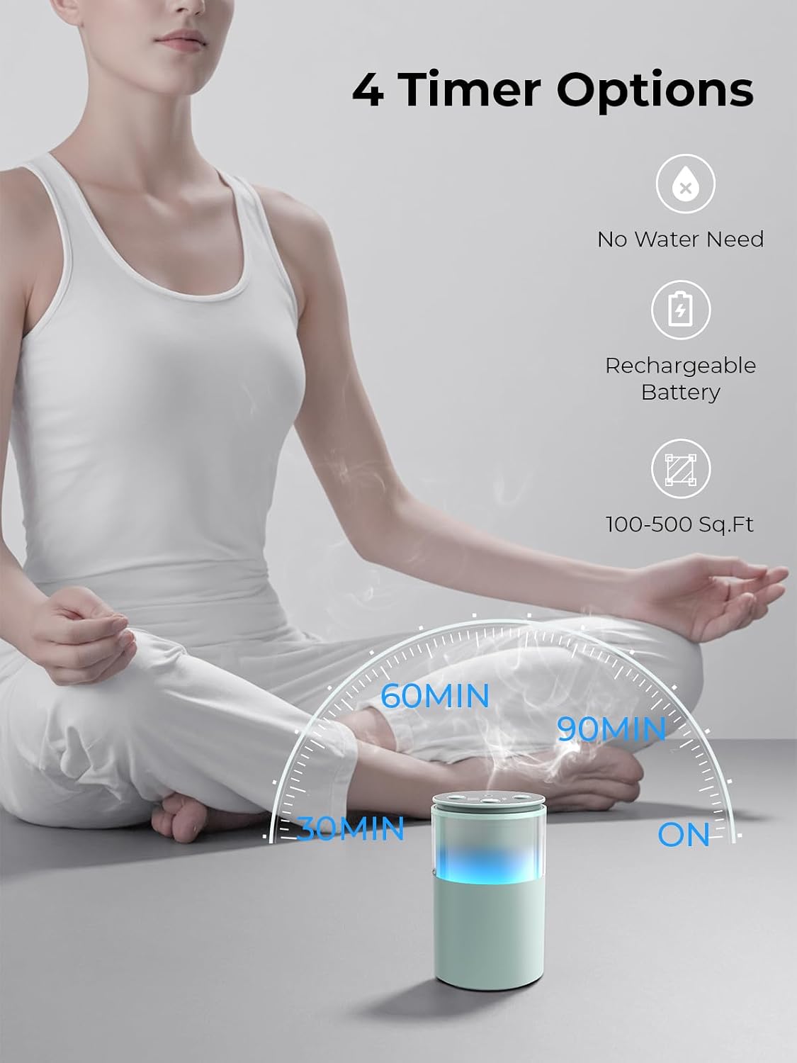Waterless Essential Oil Diffuser: 𝟗-𝐂𝐨𝐥𝐨𝐫 𝐋𝐄𝐃 for Home