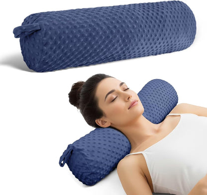 Cervical Neck Roll Pillow for Girl Bed Decoration Blush Pink 24in