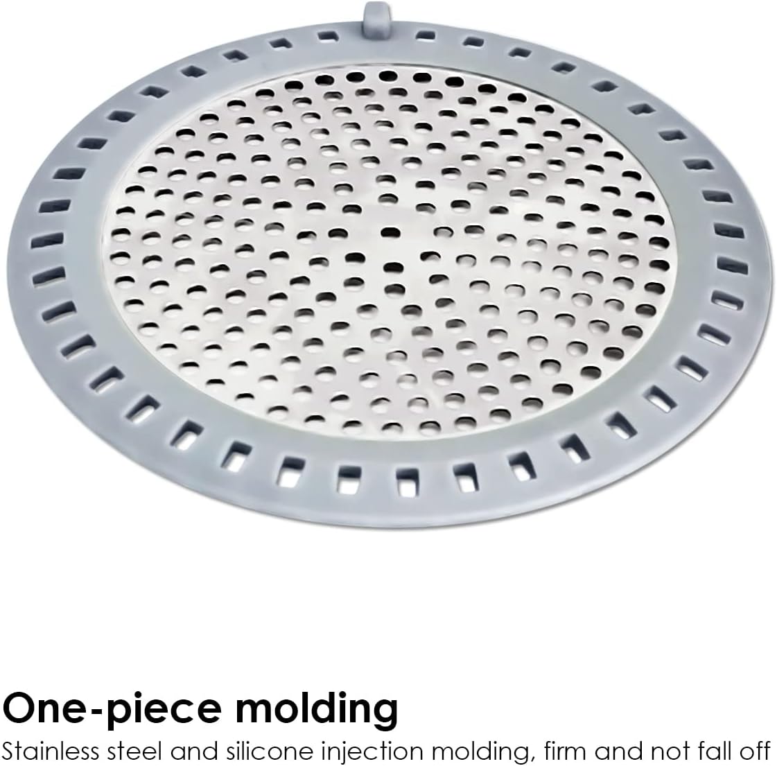 Seatery 2PCS Shower Drain Hair Catcher, Shower Drain Strainer, Stainless Steel with Silicone Edging, 4.75 Inch Diameter