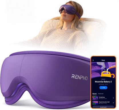 RENPHO Eyeris 1 Eye Massager with Heat, FSA Eligible HSA, Smart Heated Eye Mask for Eye Care, Dry Eyes, Head Tension & Strain Relief, Birthday Gifts for Women and Men