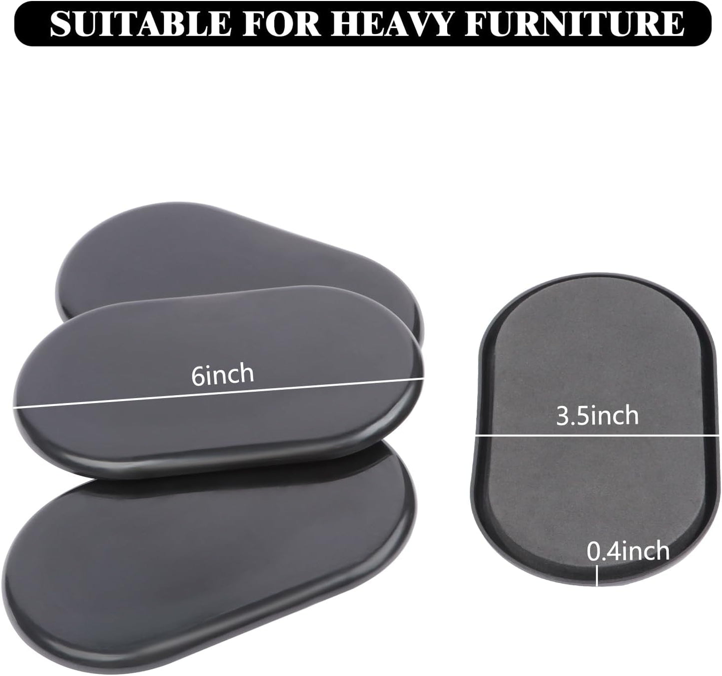 Furniture Slider, 3-1/2" x 6" Oval Heavy-Duty Furniture Movers, Reusable Carpet Sliders for Furniture, Heavy Furniture Moving Pads Moving Sliders - Protect The Surface of The Carpet (8 Pack)