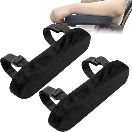 Thick Memory Foam Office Chair Armrest Pads,2PCS Ergonomic Armrest Covers for Elbow Support, Pressure Relief & Pain Relief - Universal Fit for Gaming Chairs, Computer Desk Chairs