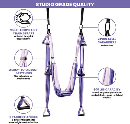 Swing Set for Back Pain Relief & Inversion Therapy | Easy setup indoor or outdoor, Adjustable straps, 600lb capacity, Carrying bag included, Free online tutorials