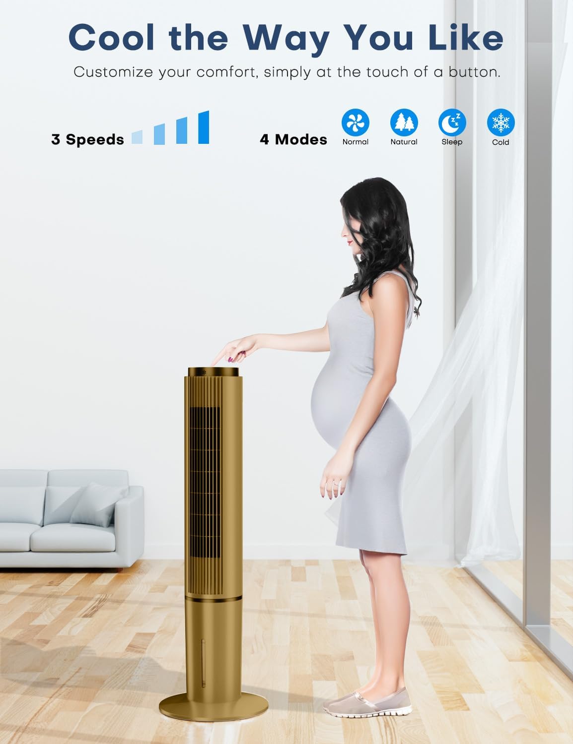 Windowless Air Conditioner w/4 Mode,3 Speed, Waterless Alert,2.4-Gal Tank for 24H Cooling, 12H Timer Swamp Cooler Air Conditioner, 20FT Remote,70° Auto Swing Evaporative Air Cooler for Bedroom