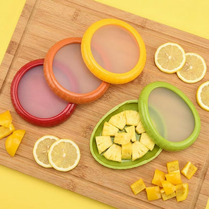 Avocado Saver and Tomato Holder, Onion Antioxidation Storage Set - Set of 4 Reusable Fruit and Veggie Savers - Ideal for Garlic, Onions, Apple, Lemons, and Potatoes