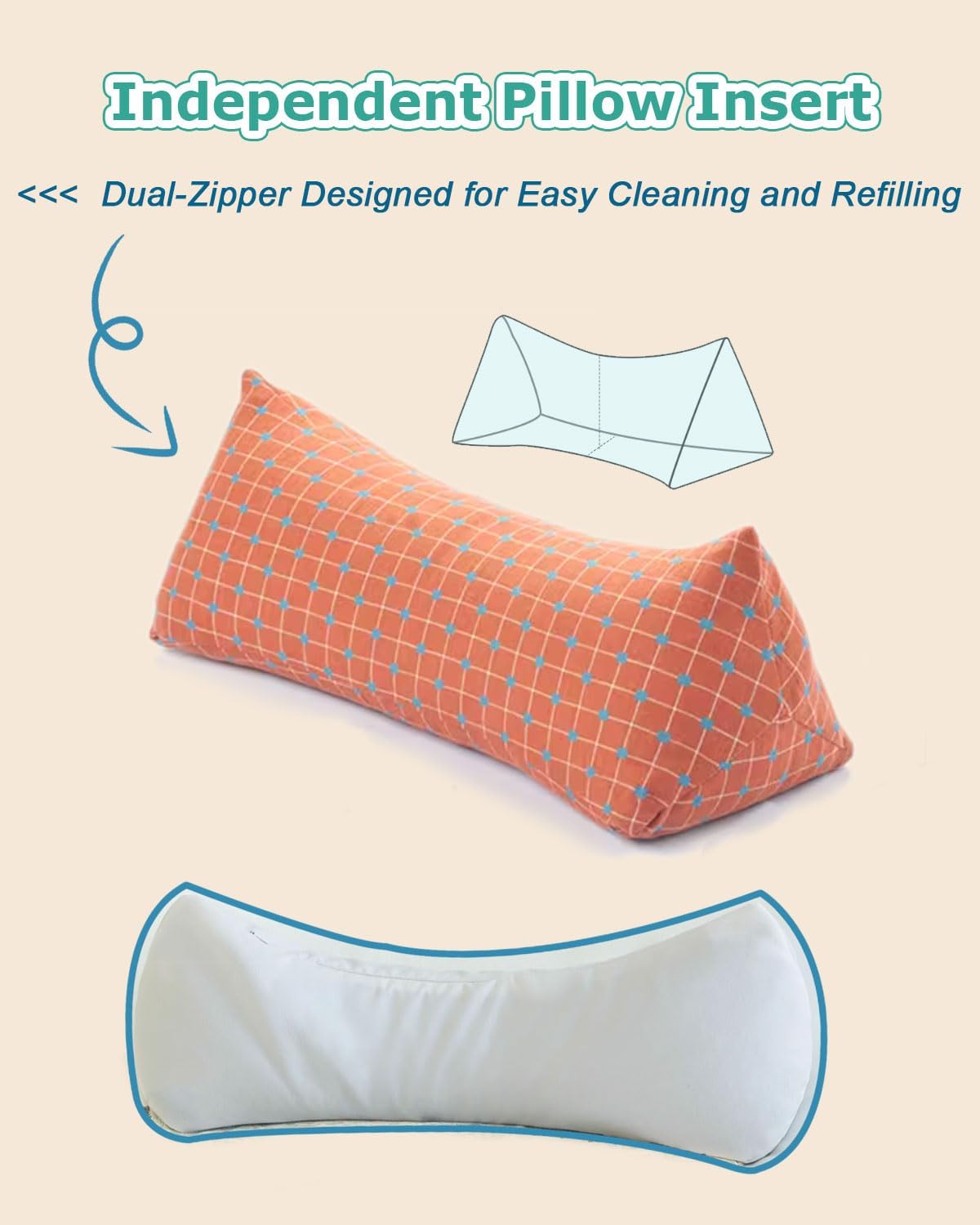 Cervical Buckwheat Neck Roll Pillow for Pain Relief, Firm Neck Support Bolster for Back Sleepers, Washable Cover, Ideal for Office Lunch Break, Blue 15 X 5 Inches