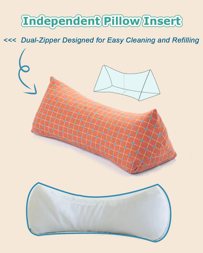 Cervical Buckwheat Neck Roll Pillow for Pain Relief, Firm Neck Support Bolster for Back Sleepers, Washable Cover, Ideal for Office Lunch Break, Blue 15 X 5 Inches