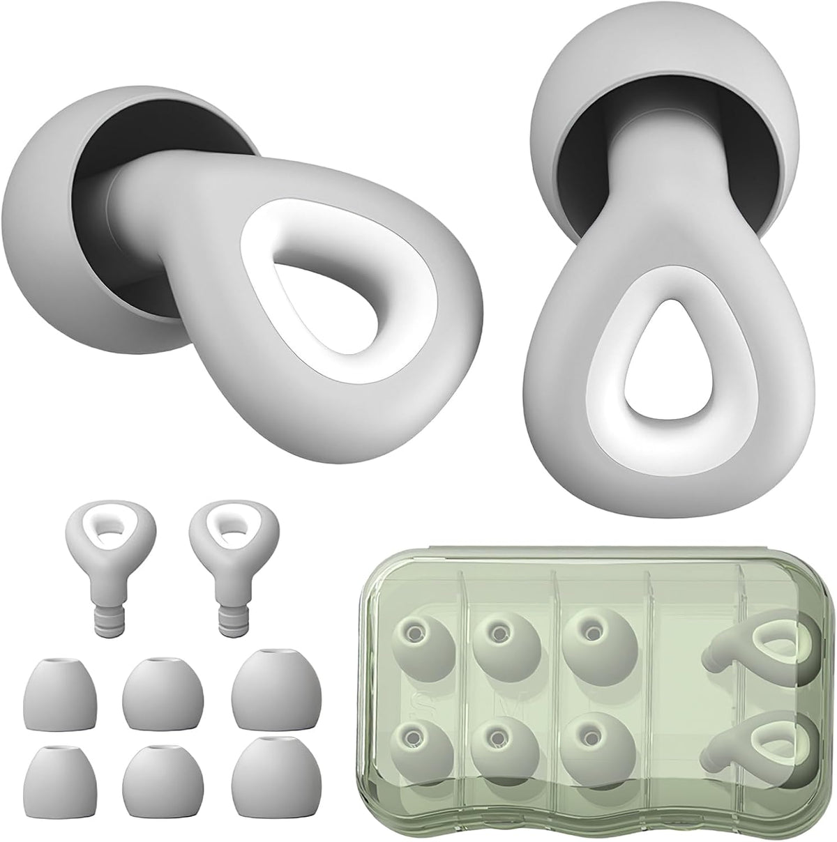 Noise Cancelling Ear plugs for Sleeping - Black Comfortable Reusable Silicone Earplugs for Sleep 24dB Noise Reduction Snoring and Studying Travel Concerts Hearing Protection with 3Tips and Storage Box