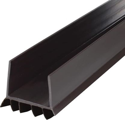 M-D Building Cinch® Slide-On U-Shaped Vinyl UDS, Brown, 36in 2pk | Rigid and Flexible Vinyl, Blocks Drafts Moisture Dust Insects, Compression Fit, No Hardware Required, Cut-to-Length