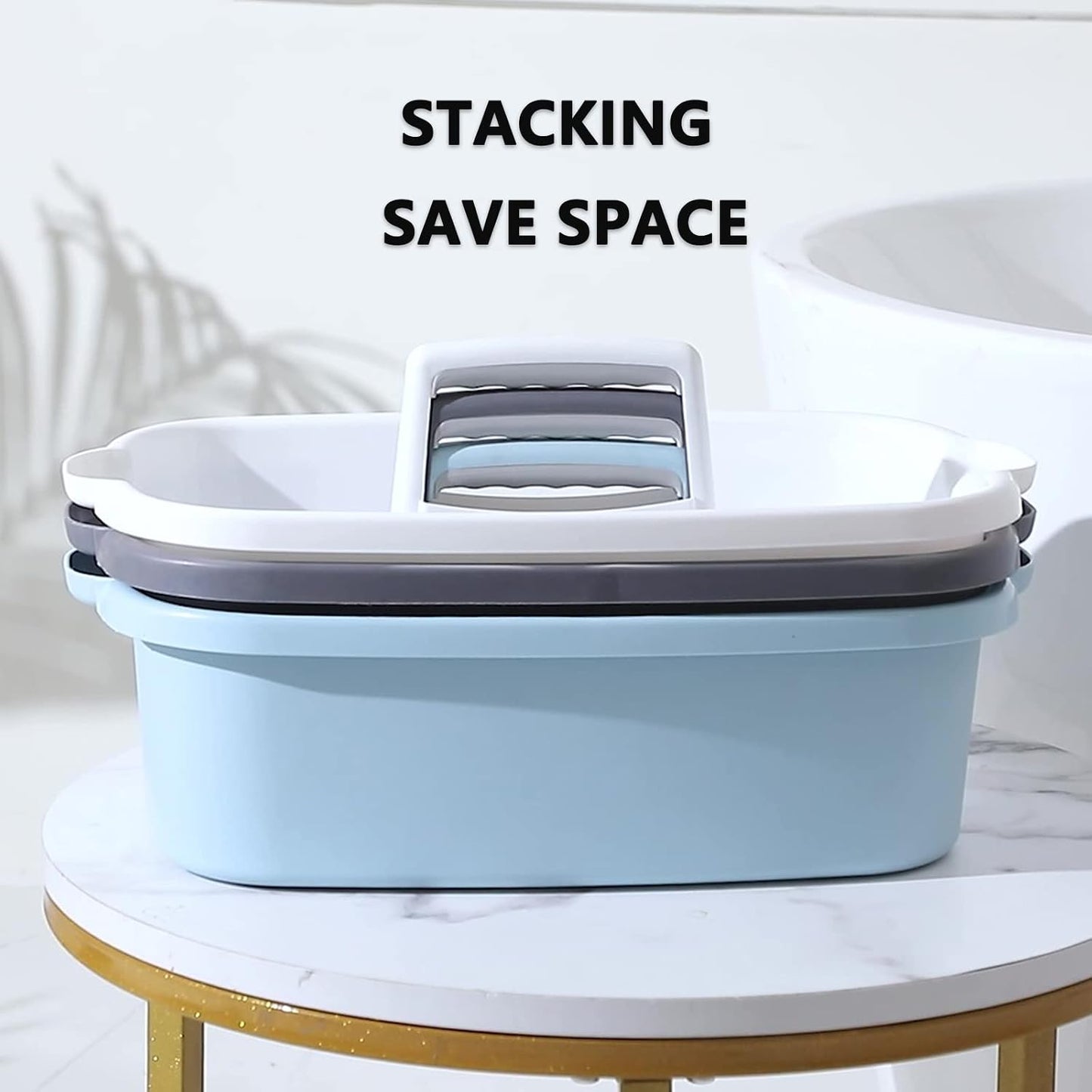 JiatuA Large Cleaning Supplies Caddy Portable Shower Caddy Basket Dark Gray | Sturdy Supply Organizer with Handle Plastic Bucket Tool Storage for Bathroom Bedroom Kitchen Garden College Dorm Essentials