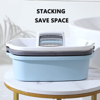 JiatuA Large Cleaning Supplies Caddy Portable Shower Caddy Basket Dark Gray | Sturdy Supply Organizer with Handle Plastic Bucket Tool Storage for Bathroom Bedroom Kitchen Garden College Dorm Essentials