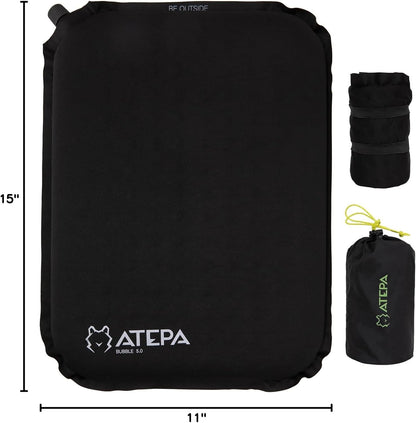 ATEPA Inflatable Seat Cushion | 2" & 2.5" foam core seat pad, Self inflating, Compact, Stadium, Airplane, Travel, Camping, Hiking, Sports events
