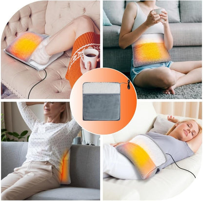 USB Heated Foot Warmer Electric Feet Heating Pad Fleece Lined Feet Warmer with Constant Temperature Non-Slip Washable Thermal Foot Heated Mat for Bed Under Desk Office Home Travel